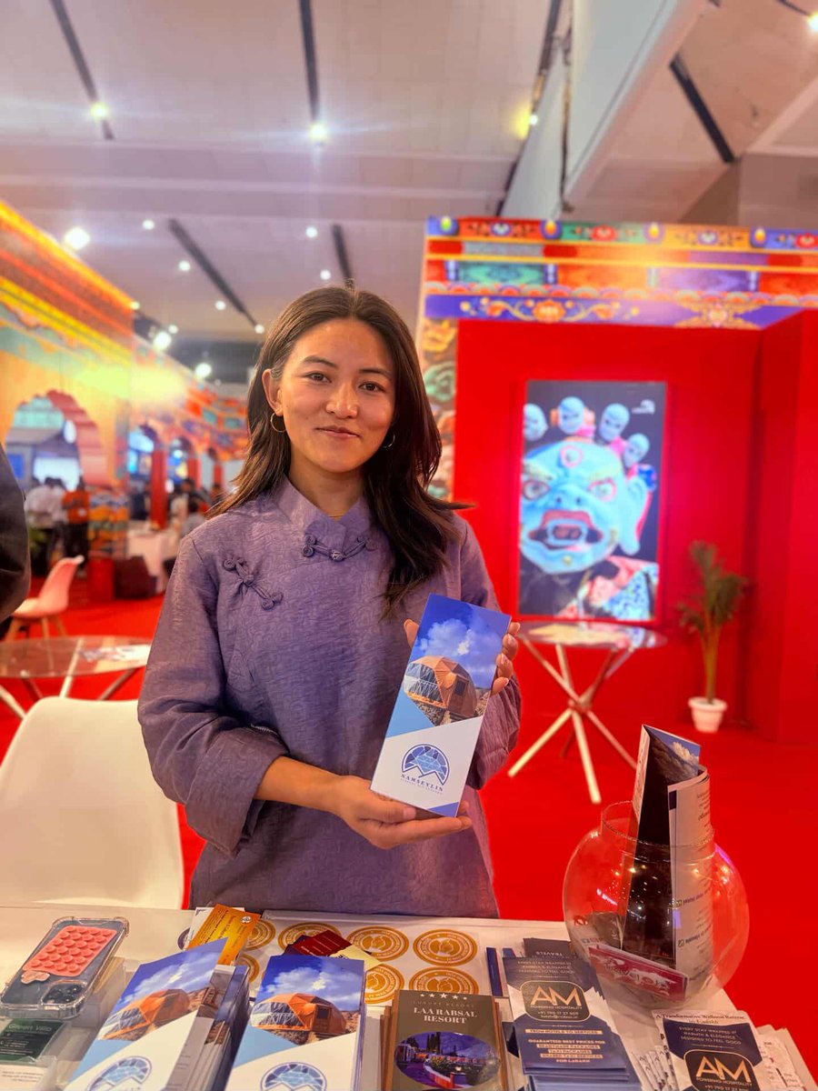 diskitcwangmo's tweet photo. At #SATTE2026, Sanjit Rodrigues, Secretary Tourism, UT Ladakh, highlights Ladakh’s vision for sustainable tourism while showcasing my property  Namseylin Pangong Eco Geodome Dome as a proud example of immersive Himalayan hospitality at Pangong Lake,Ladakh 🏔️✨
@utladakhtourism https://t.co/gTZkKAMRQu