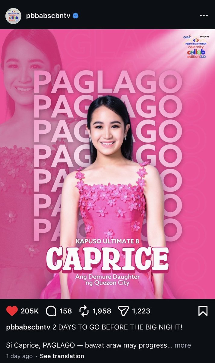 the taong bayan’s big winner finally won the title in this edition!

CAPRICE FOR BIG WINNER