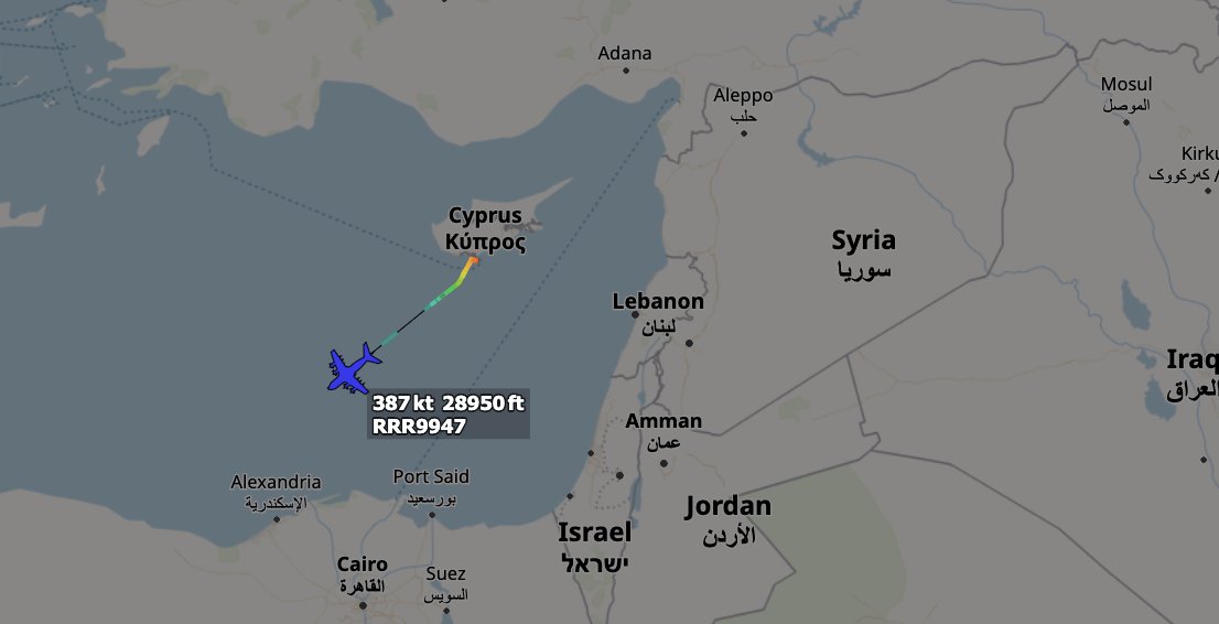 ArmchairAdml's tweet photo. #RAF Royal Air Force - Middle East Activity
1746z - 28 February
Airbus Atlas C.1 1x
#43C5DF ZM405 - ASCOT 9947
ASCOT 9947 departed RAF Akrotiri and is headed S/SW.
@MATA_osint https://t.co/IoEpUWnaeS