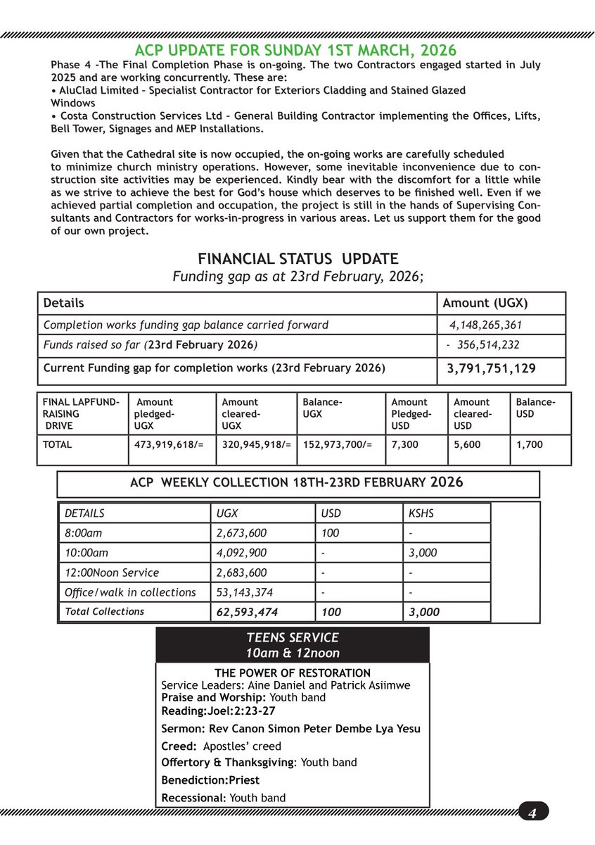 allsaintskla's tweet photo. SUNDAY BULLETIN
Sunday, 1st March 2026
for your FREE pdf copy of the Sunday Bulletin, tap or click the link below:
https://t.co/TqskjphuLJ
1/2
#ASCKSundayBulletin #ASCKChurchOnline #HomeCellGuide #WordFromTheProvost #ACPUpdates #Tithe #OffertoryCollections #BannsOfMarriage https://t.co/bSZUpA0vba