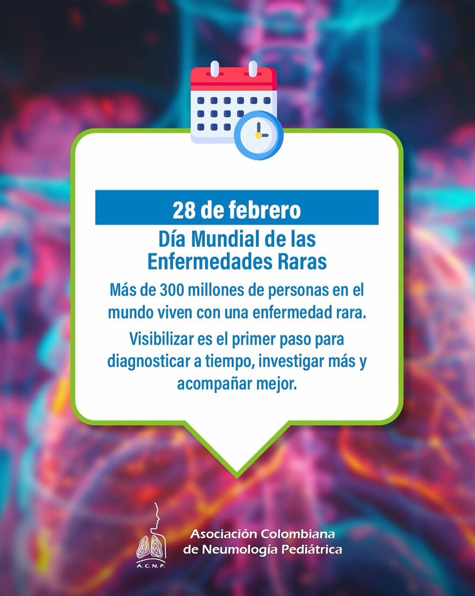 Hoy conmemoramos el Día Mundial de las Enfermedades Raras, una fecha para visibilizar a millones de personas y familias que enfrentan diagnósticos poco frecuentes, largos procesos médicos y múltiples barreras. 

#ACNP #EnfermedadesRaras #NeumologíaPediátrica