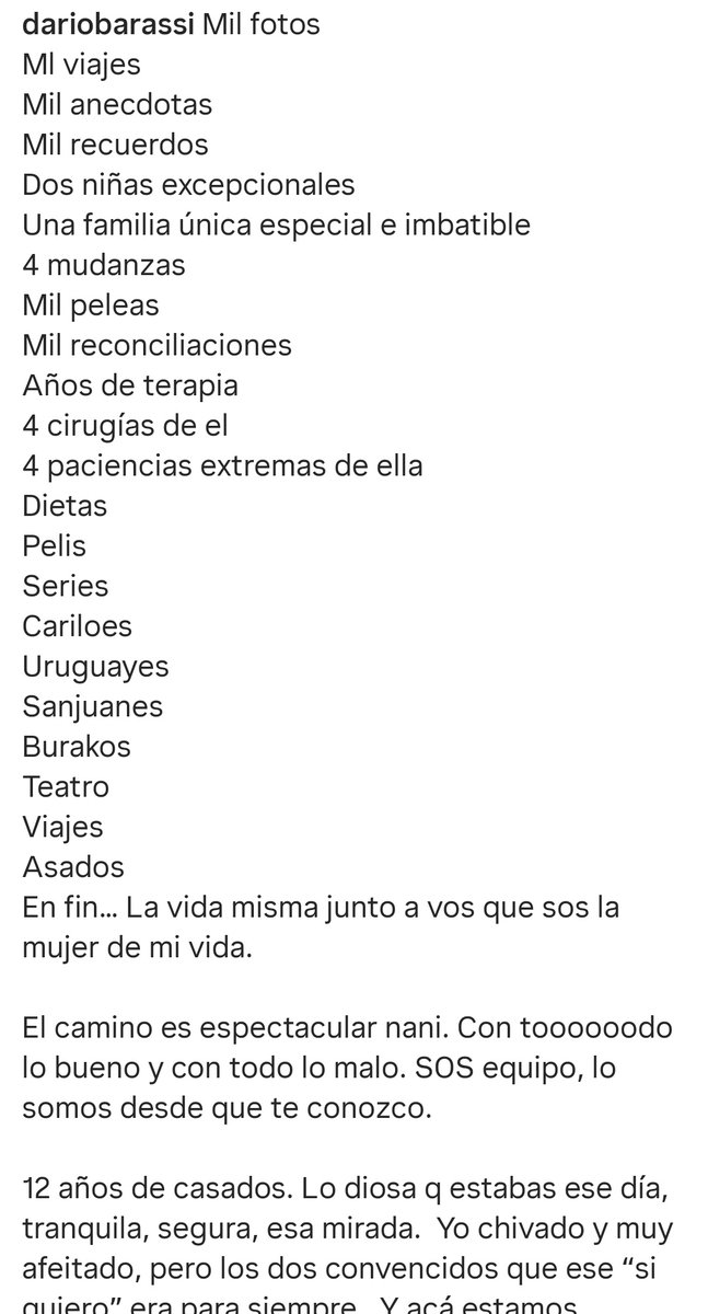 Witchreinaa's tweet photo. LO QUE LE ESCRIBIÓ DARIO BARASSI A SU MUJER POR SU ANIVERSARIO DE CASADOS.

NUNCA DECEPCIONA https://t.co/m4frWLGzCK