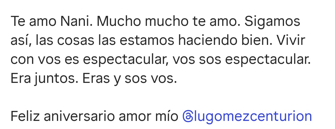 LO QUE LE ESCRIBIÓ DARIO BARASSI A SU MUJER POR SU ANIVERSARIO DE CASADOS.

NUNCA DECEPCIONA
