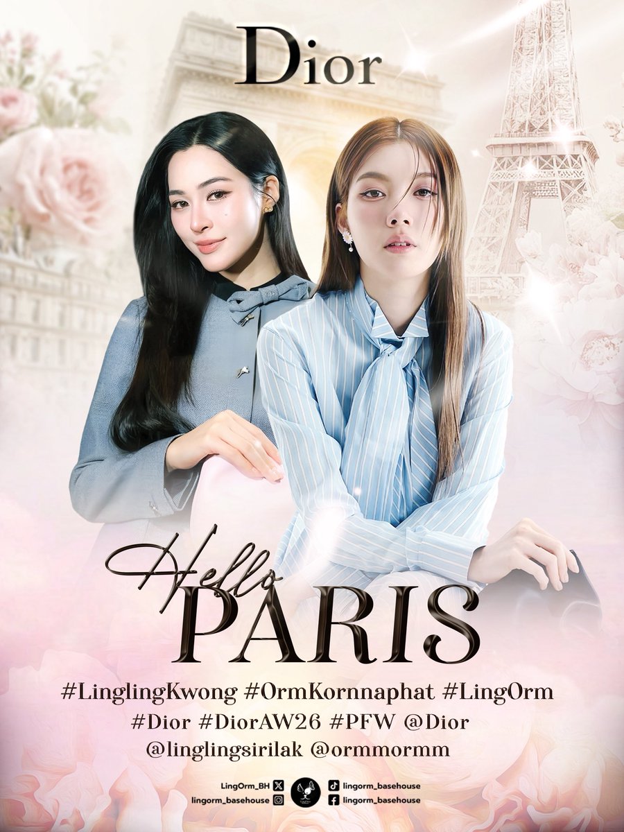 ขอให้พี่หลิงน้องออมและทีมงานทุกท่านเดินทางปลอดภัย ถึงที่หมายโดยสวัสดิภาพนะคะ 💜 ✈️

#LinglingKwong 
#OrmKornnaphat #Dior #DiorAW26 
#PFW <a href="/Dior/">Dior</a> #LingOrm
<a href="/linglingsirilak/">linglingsirilak</a> <a href="/ormmormm/">orm kornnaphat🌈</a>