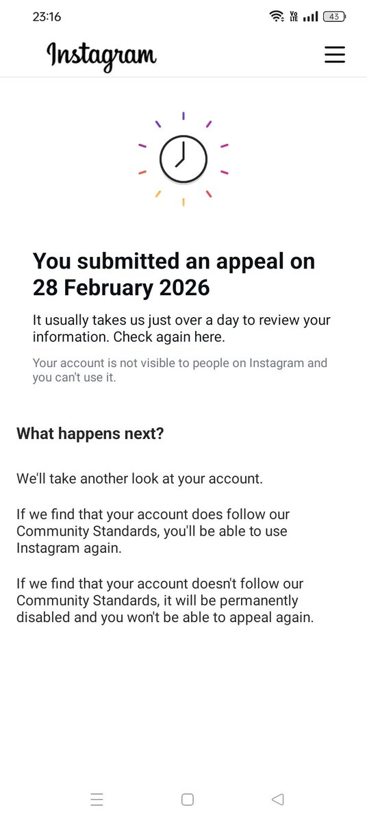 deepubaiso30411's tweet image. Hello @AIatMeta @instagram Support, I submitted an appeal on 28 February 2026 regarding my disabled account. It says under review, but I have no further updates. My account is not visible and I can’t access it. Kindly assist me as soon as possible. #InstagramDisabled #MetaSupport