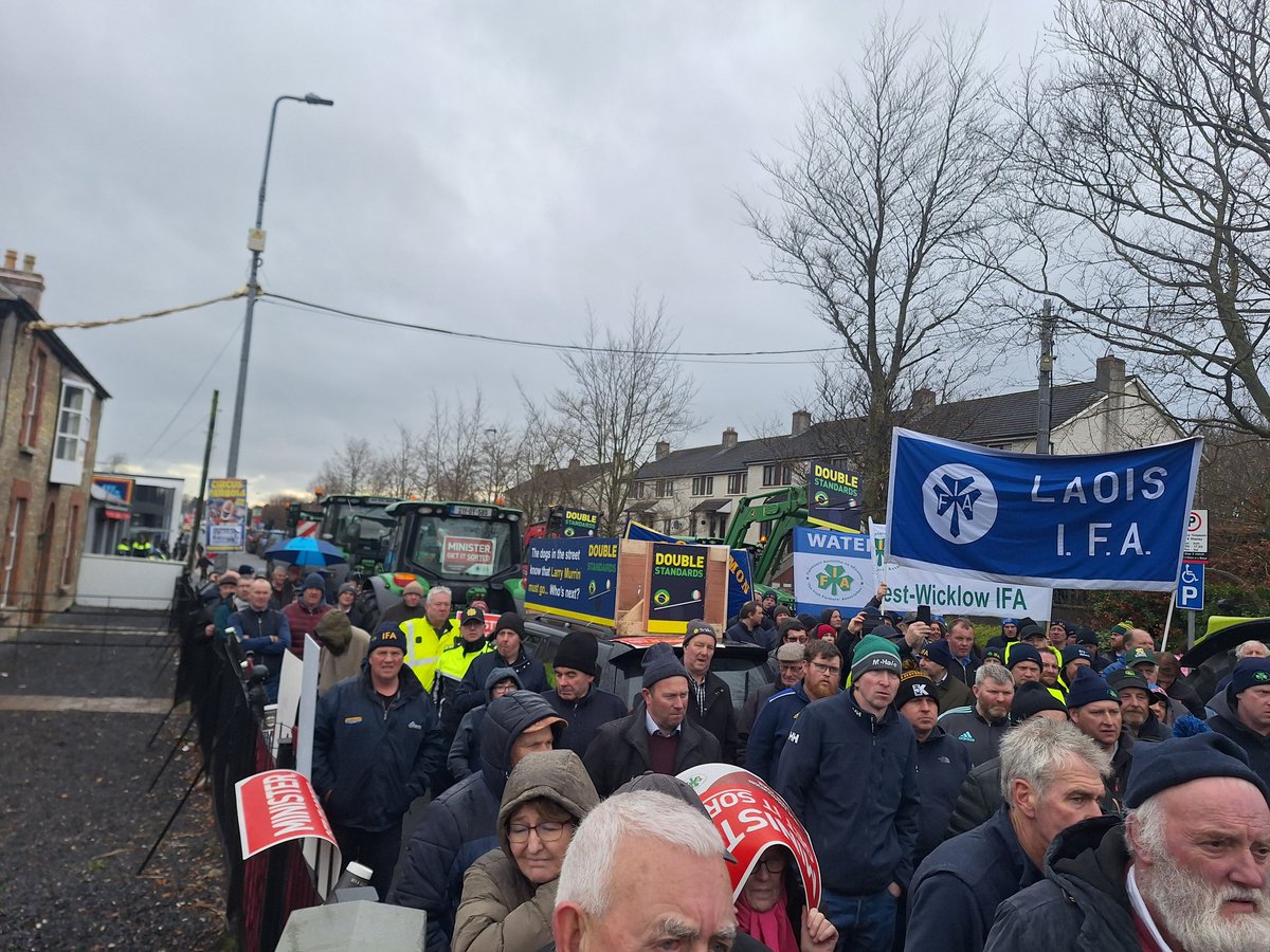 Great turnout from Laois, Offaly and Westmeath IFA  who took part in protest today in Newbridge outside Minister Heydons office, support very strong  message very clear,  Larry must go, <a href="/IFAmedia/">Irish Farmers' Association</a>