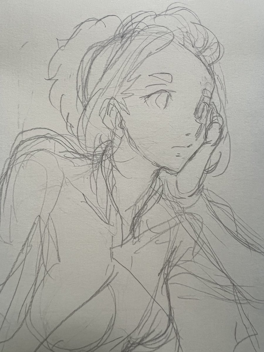 513日目 物憂げ Day 513 languid mood #illustration #Ink