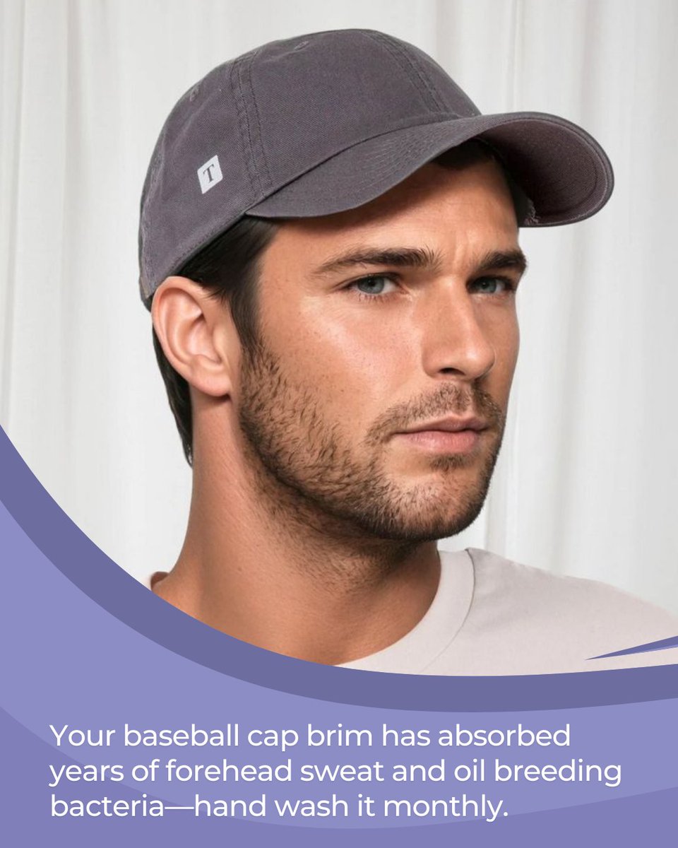 TrtCoach's tweet image. Your hat is a bacterial breeding ground. Give it a monthly wash to protect your skin. 🧢🧼 #GroomingTips #SkinCare #CleanStyle