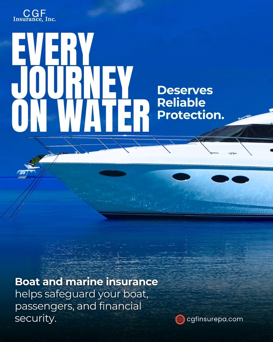 CGFInsurance's tweet image. Boat and marine insurance helps safeguard your boat, passengers, and financial security.

Visit our website: cgfinsurepa.com/life
Visit us now: 515 W Chelten Avenue ste 3, Philadelphia, PA, United States, Pennsylvania
#marineinsurance #boatinsurance #watercraftinsurance