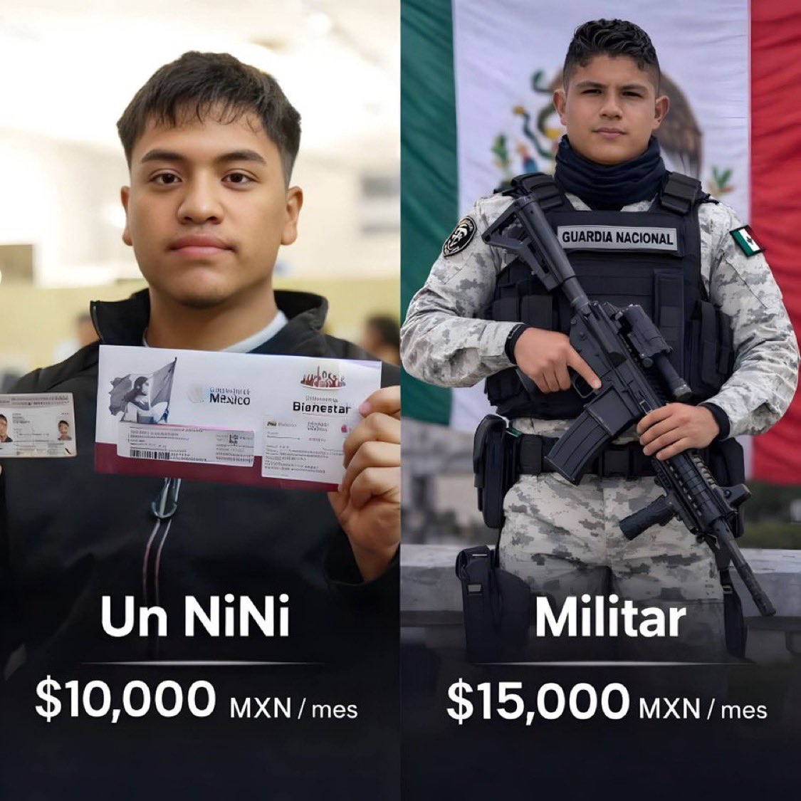 🔴 Es ridículo que ni <a href="/PartidoMorenaMx/">Morena</a> , ni <a href="/Claudiashein/">Claudia Sheinbaum Pardo</a> publiquen  la ley de salarios mínimos para médicos , maestros, policías y fuerzas armadas ! Hoy un “joven” de 29 años por aprender a trabajar gana 10,000 ps y un soldado que combate al narco apenas recibe 15,000 ps ! QPM