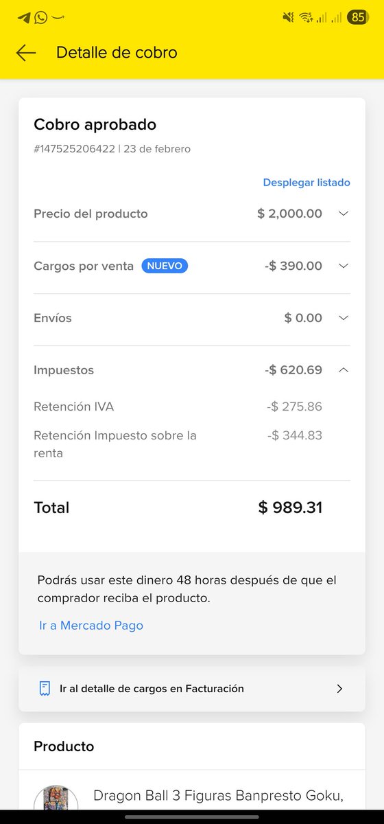 nahum_sa's tweet photo. Ya lo habían dicho, pero eres un robo @ML_Mexico  entregas impuestos y comision cobras el 50%,  todos mejor a marketplace por lo menos ahí  los ratas no son corporativos https://t.co/d63iDeazL0