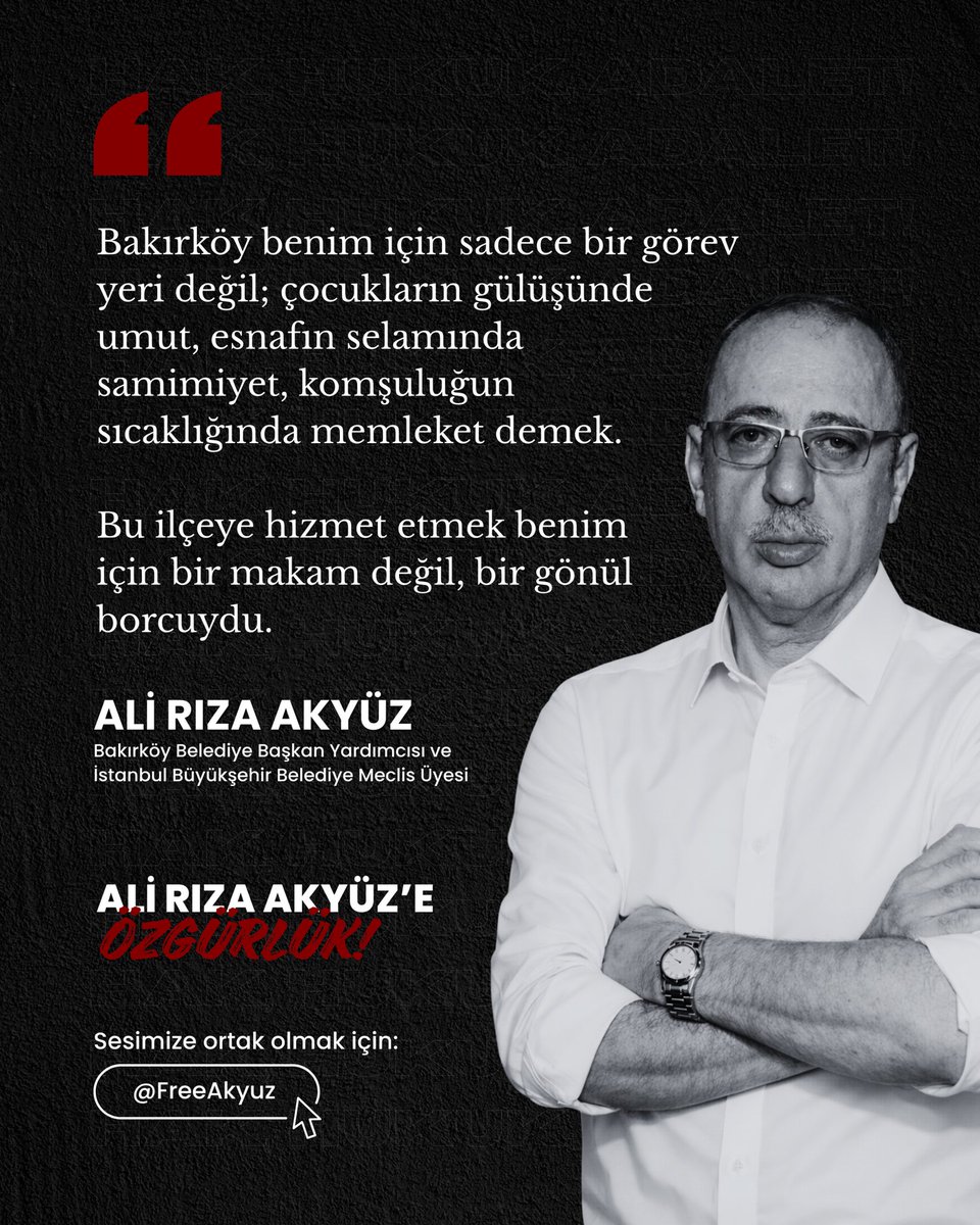 Ali Rıza Akyüz Serbest Bırakılsın! tweet media