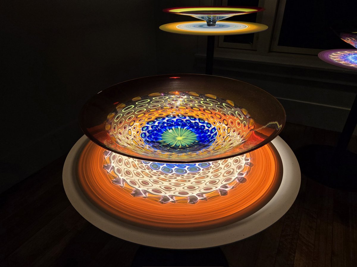 BryantWeiner's tweet photo. Amazing hand blown glass pieces by Stephen Rolfe Powell at the Glass National Art Museum in Danville. I had the privilege of visiting his studio when my Berea College sculpture class traveled to Centre College to observe him. @KedcARTS @KEDCGrants @DrJWEvansJr @KingWendy_m https://t.co/qSkfODkfbV