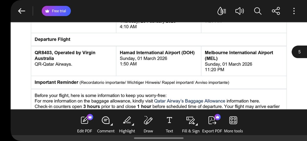 Mukesh_C's tweet photo. @qatarairways  Request Urgent Help. We are not getting any updates on our flight from Doha to Melbourne 

Flight - QR8403 https://t.co/iBcp7dul6z