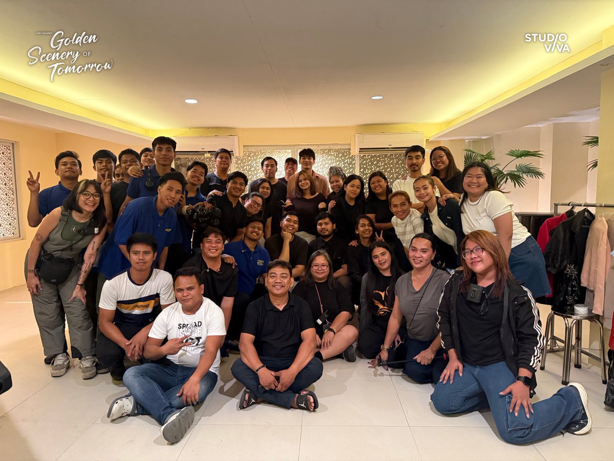 StudioVivaPH's tweet photo. That’s a wrap, GSOT family! 
From first scene to last take — salamat sa pagmamahal. Abangan at panoorin ang FINAL EPISODE!

Catch the latest episode of Golden Scenery of Tomorrow, streaming this Saturday 12MN only on Viva One! https://t.co/582EAHrB30

#GoldenSceneryOfTomorrow https://t.co/CvpzUdWMlu