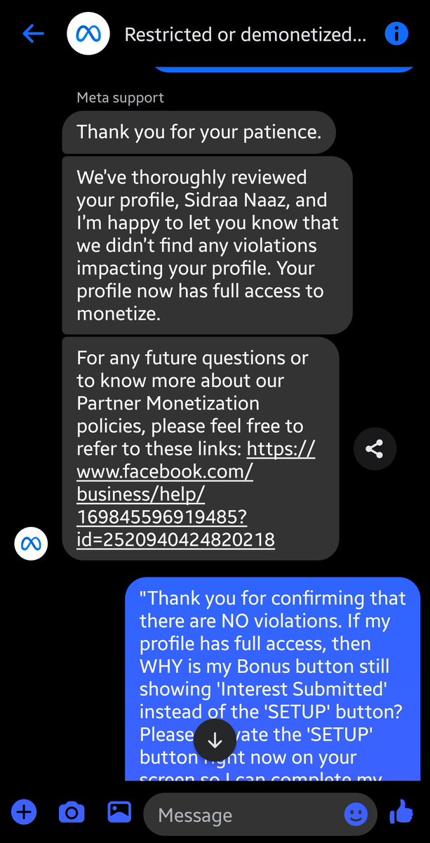 naaz56645's tweet photo. @elonmusk "@elonmusk Meta Support is a SCAM! 🤡 Agent 'Luv' admitted I have NO VIOLATIONS but refused my Bonus and RAN AWAY! 🏃♂️💨
Is this 'Premium' for ₹4,000? 🍭🤣
Govt Case: MINIT/E/2026/0001769 🇮🇳
@AshwiniVaishnaw @Meta #MetaScam" https://t.co/YLsX94N5KD