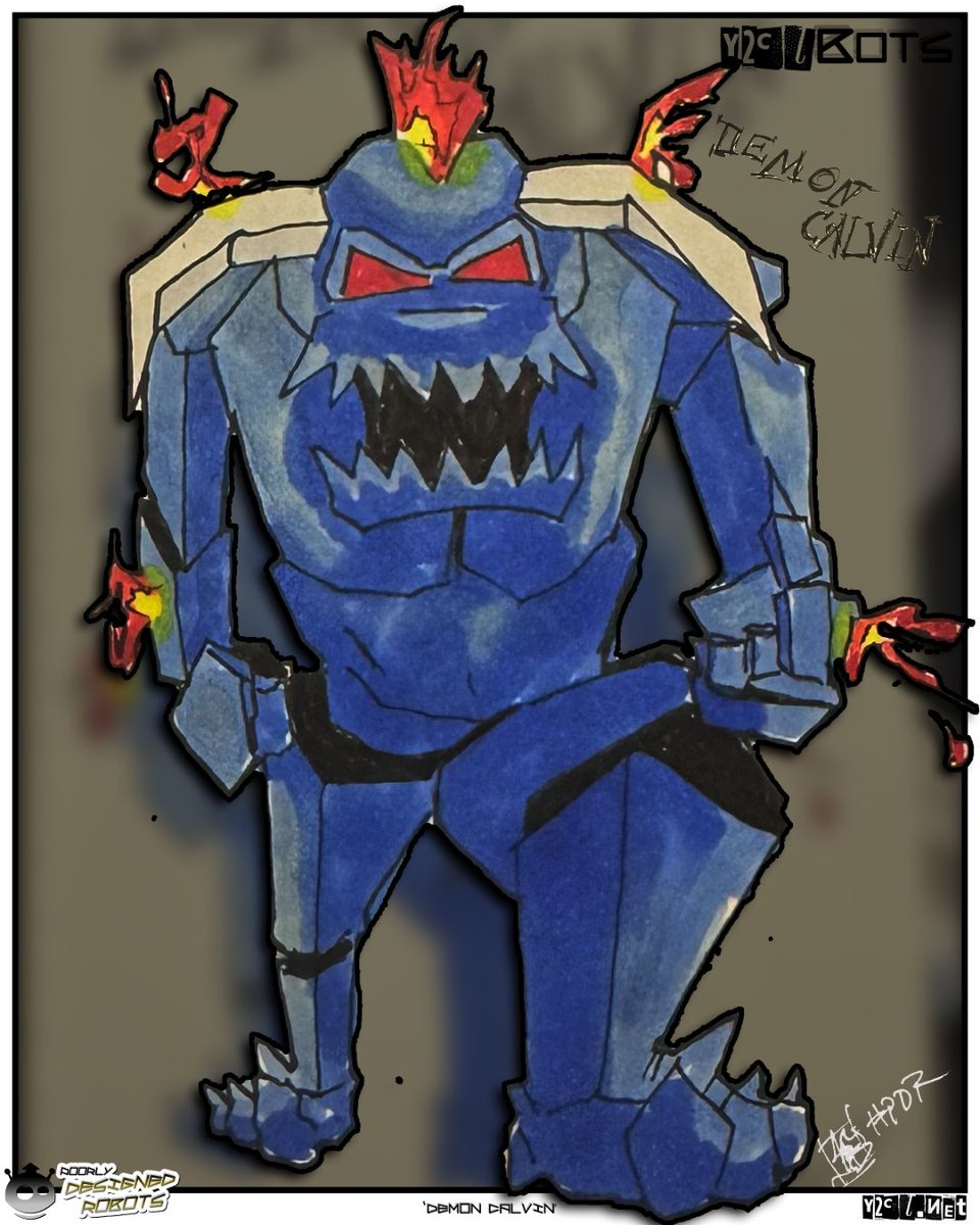 Calvin becomes an awesome demon with FIRE when he doesn't drink. I guess the robot happens when he doesn't have...lube?