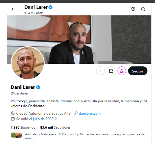 📢 El agente sionista argentino Dani Lerer (<a href="/danilerer/">Dani Lerer</a>)  es un cacho de mierda tan grande como la concha de su madre.