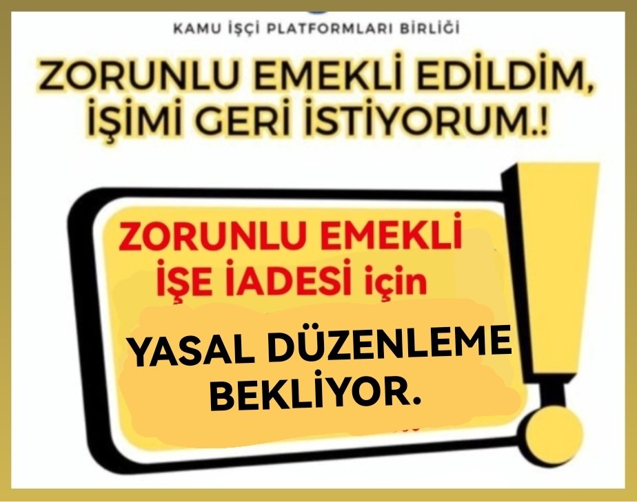 696 SAYILI KHK İLE ZORUNLU EMEKLİ EDİLEN KAMU İŞÇİLERİ İÇİN İŞE İADE MÜCADELESİ SÜRÜYOR! BİNLERCE MAĞDURUN SESİ OLALIM, YASAL DÜZENLEME ŞART. ÇALIŞMAK İSTEYEN İŞÇİYİ KENARA ATMAK ADALETSİZLİK   #GüllerveGünahlar #GSvALN #gönüldağı <a href="/abakingurlek/">Akın Gürlek</a> <a href="/RTErdogan/">Recep Tayyip Erdoğan</a>