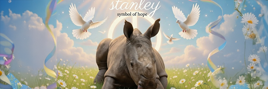 In the midst of war, a rhino was born, media is claiming he's the symbol of hope.
Last animal that was born, jellybean went to 5m.

But, $Stanley, the symbol of hope, has the chance to be the perfect runner in the war meta cause he's the peace symbol, a sign from god.
