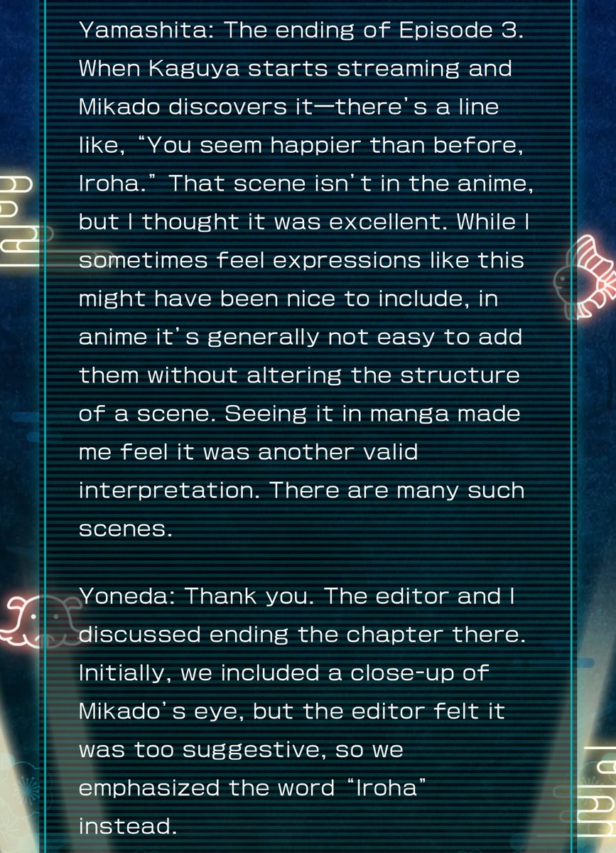 himelilies's tweet photo. so now you're straight up admitting you actively changed the original work because you don't see the romance between iroha and kaguya and you have a huge bias towards mikado???? just cancel the entire manga atp it's beyond saving with this dumb author https://t.co/2nYH95gK3g