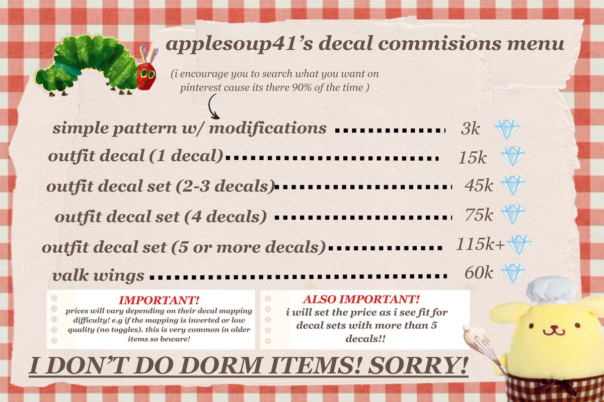 updated decal commission list wahoo