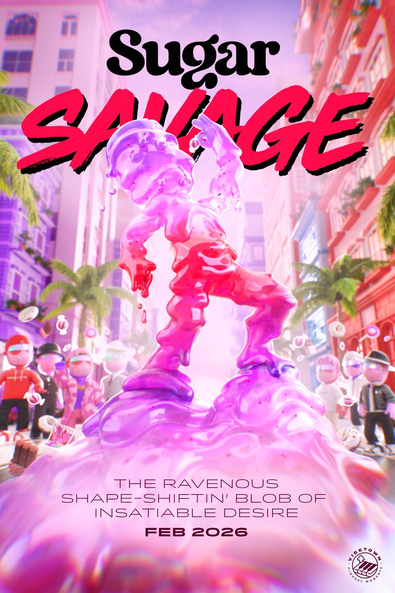 1/ The February edition of Vibetown Highkey Moments is Live!

 "Sugar Savage" - Feb 2026

Price: 0.02E 
Duration: 69hrs

6 physical prints being raffled to collectors 🖼️
- 5 to Cosmic HKM badge holders
- 1 to Cosmic Guardian and 1/1 holders

Official Link Below 👇