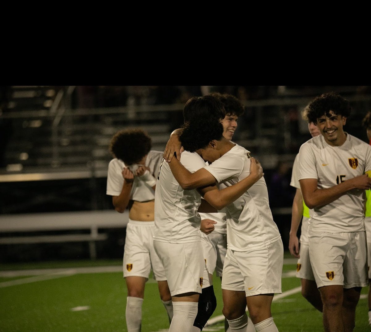 SCHSMensSoccer's tweet photo. FINAL! Your Bulldogs secure a point on the road with a 1-1 draw, and for the First time in Program History have clinched a District Title! The atmosphere and support was unbelievable all night. #PACK 

JVM 1-1 
JVG 3-1 

Huge S/O to @summer_creek_stuco for the awesome sign!🫶🏼 https://t.co/yypMx2mxrE