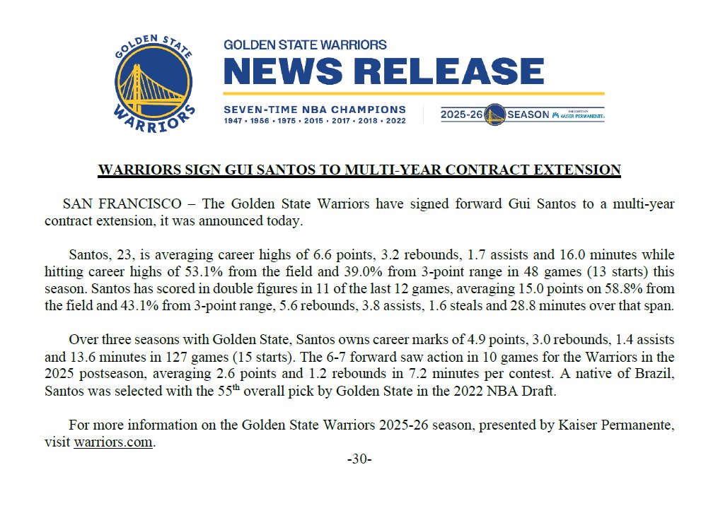 Warriors PR tweet media