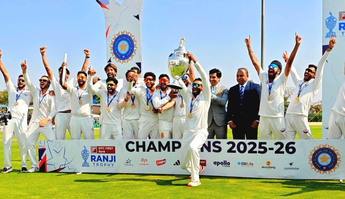 RaviChuganou's tweet photo. Congratulations J&amp;K Team
#RanjiTrophyWin2026 https://t.co/9tzNaIRXXD