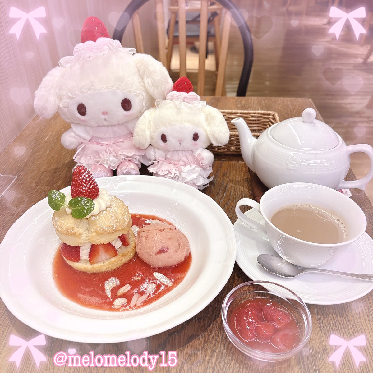 いちごホイップケーキマイメロちゃんといちごスイーツ♡ #マイメロ