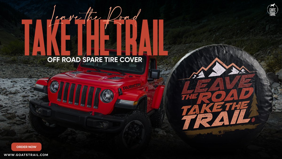 GoatsTrail's tweet image. 🌲💨 Show off your adventurous spirit with the "Leave the Road, Take the Trail" Spare Tire Cover—built for Jeep, Bronco &amp;amp; RV lovers who live for the dirt!

🛒 Grab yours now! 👉 goatstrail.com/products/leave…

#TakeTheTrail #OffRoading #JeepNation #AdventureAwaits
