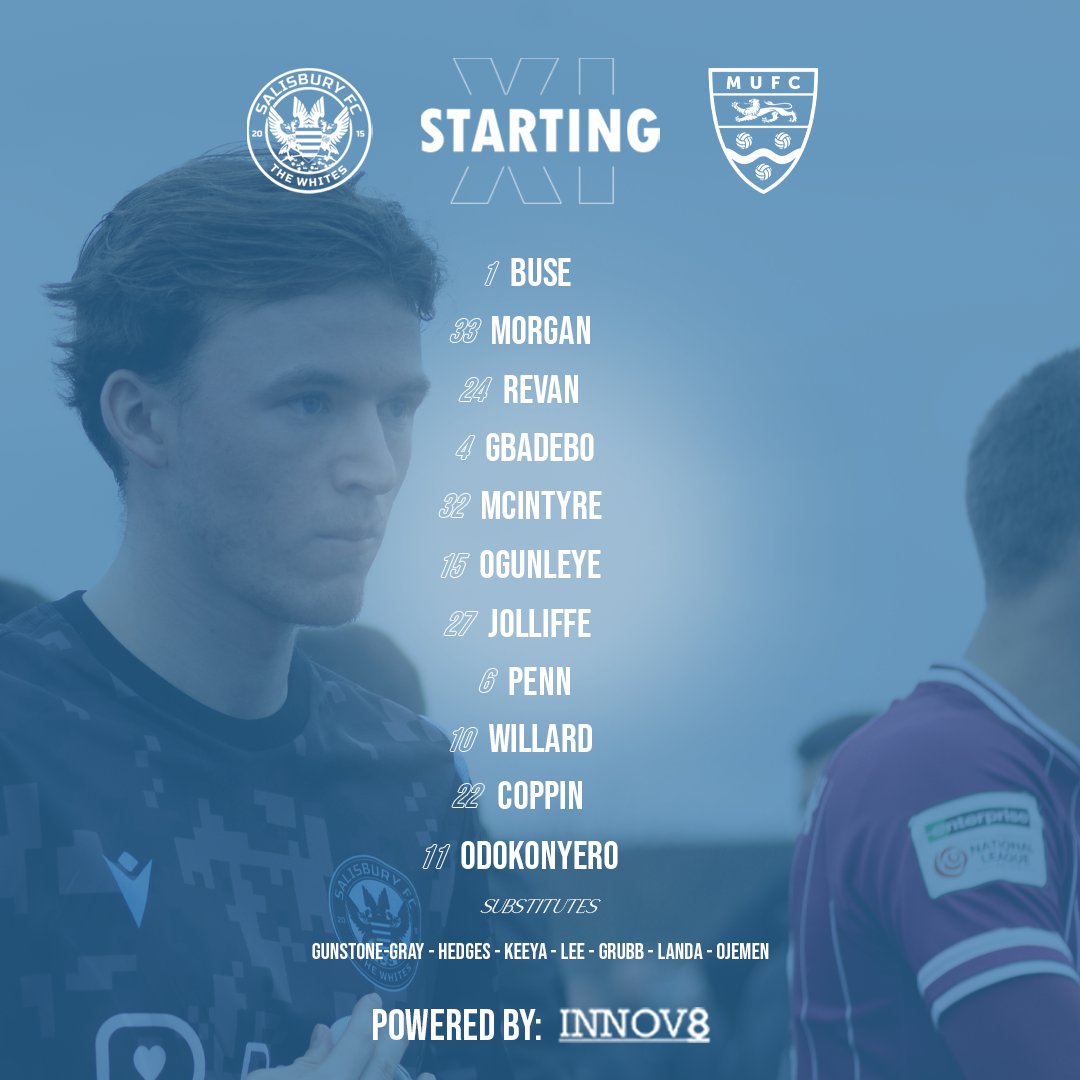 SalisburyFC's tweet photo. YOUR WHITES IN SP4 🫡

George comes straight into the eleven 🙌

#SalisburyFC #COYW https://t.co/TlBnCNQg92