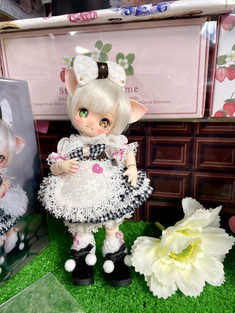 お花のバスケットと双子の子猫ちゃん♡エキゾチック♡アートドール♡ぬいぐるみ♡