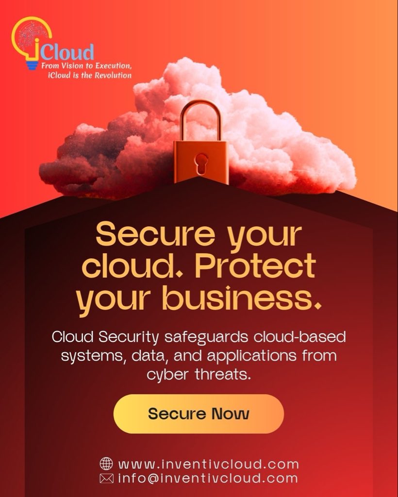 InventivTechno's tweet photo. Protect what matters most your data, your business, your future.
InventivCloud delivers advanced cloud security to safeguard systems, applications, and sensitive information from cyber threats. 🔒🔥
Secure your cloud today.
#CloudSecurity #CyberSafety #DataDefense #SecureBusiness https://t.co/vdoPmzKl00