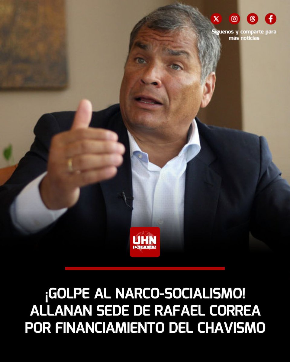 🇪🇨🇻🇪‼️ | ÚLTIMA HORA ⎯ La Fiscalía General del Estado y la Policía Nacional de Ecuador ejecutaron un allanamiento masivo en la sede principal del partido RC5 (Revolución Ciudadana) en Quito. El operativo busca pruebas definitivas sobre el oscuro financiamiento que el prófugo
