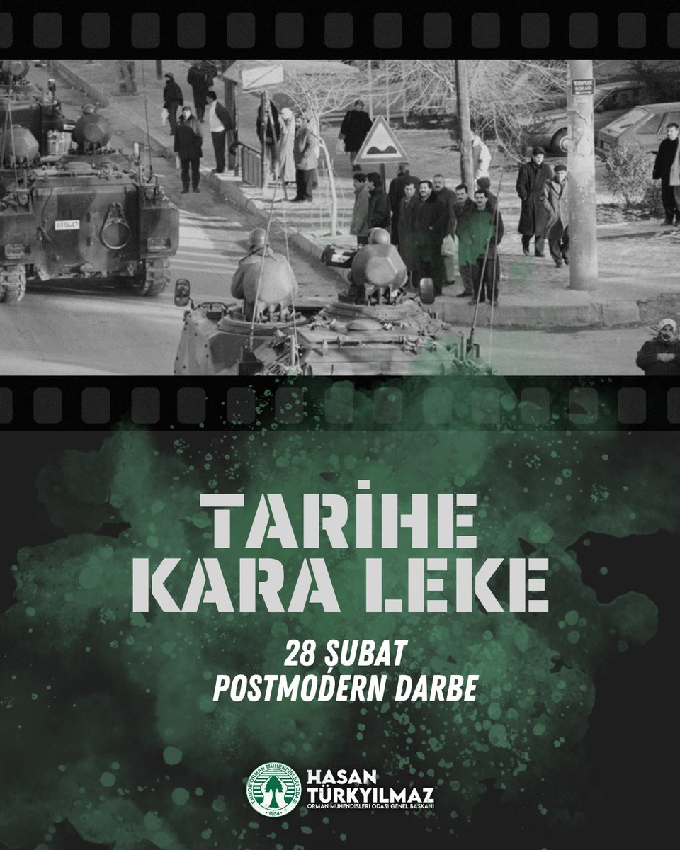 HTurkyilmazOMO's tweet photo. Demokrasimize ve millet iradesine müdahale olarak tarihe geçen 28 Şubat sürecini unutmadık, unutmuyoruz.

Bu süreçte mağdur edilen, hakları elinden alınan tüm vatandaşlarımızı saygıyla anıyor; benzer acıların bir daha yaşanmamasını temenni ediyorum.

Demokrasiye sahip çıkmaya devam edeceğiz.