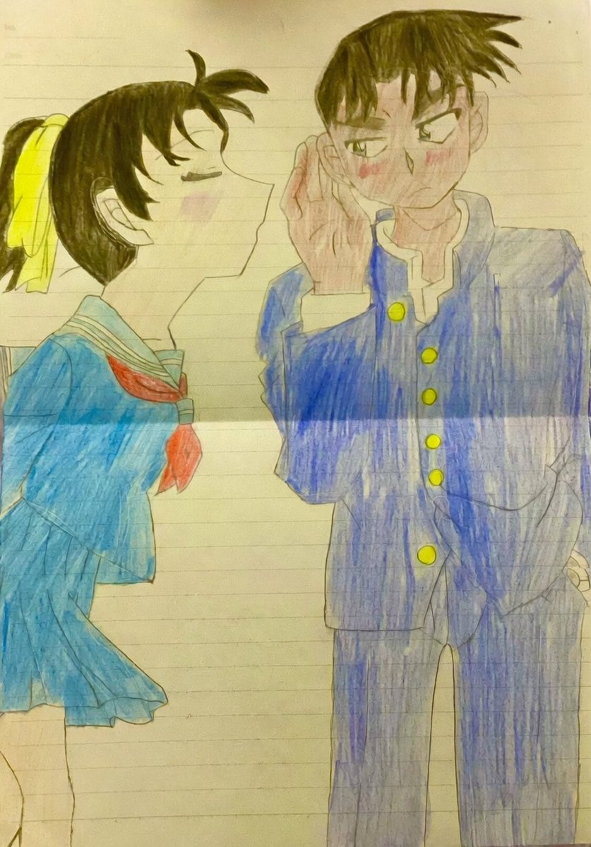 名探偵コナン #服部平次 #遠山和葉 #模写 #イラスト