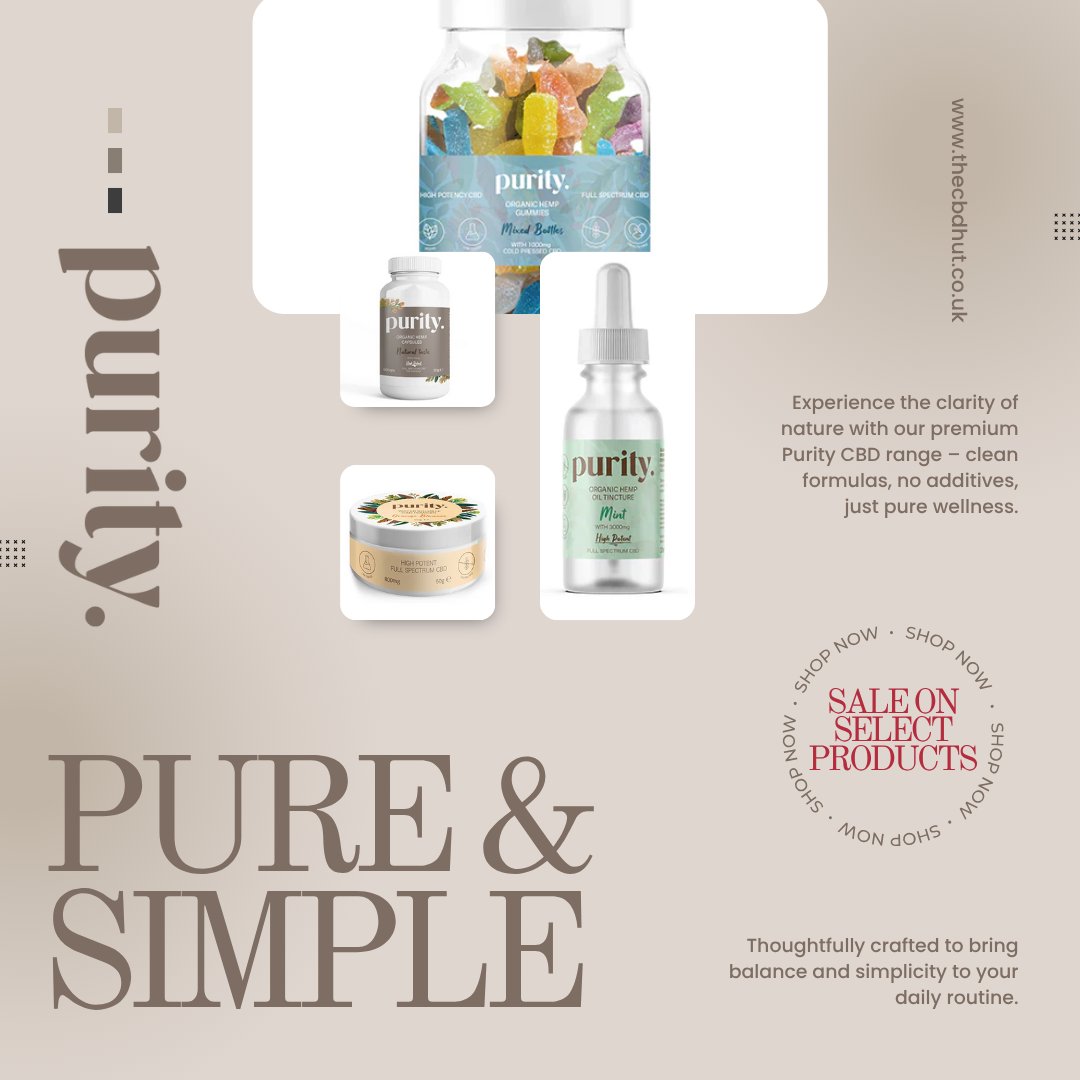 the_cbd_hut_'s tweet image. Purity CBD: gummies, capsules, oils &amp;amp; water‑soluble powder—US-grown, UK lab-tested, zero THC. Organic, vegan and precise.

Choose your format, stay consistent.

Shop 👉 thecbdhut.co.uk/collections/pu…

#PurityCBD #ZeroTHC #TheCBDHut