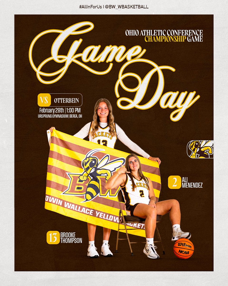 BW_wbasketball's tweet image. Championship Saturday 🐝

🆚 Otterbein
⏰ 1:00 PM
📍 Berea, OH

#AllInForUs #d3hoops