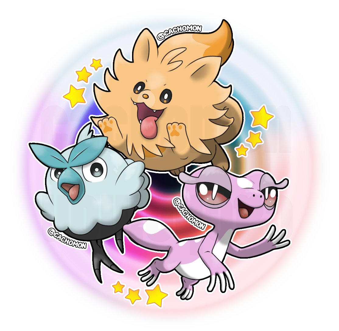 Yesterday's Pokémon Day brought us 3 new cute starters! I bring you a cute illustration of them and fake shiny versions! 

Which is your fav starter?
For now I am team #pombon
And what shiny is your fav?✨

patreon.com/posts/pokemon-…

#genX #gen10 #PokemonWindsWaves #gecqua #browt
