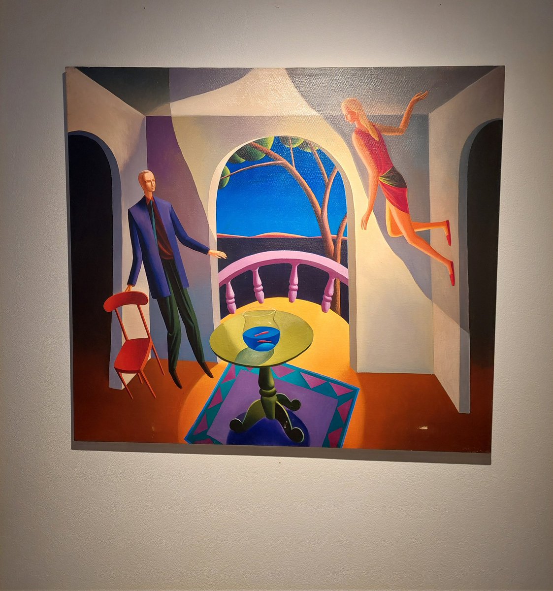 BobanKarovic's tweet image. Poslednjeg dana, poslednjeg sata izložbe uhvatio da vidim Damjana Đakova u #Kolarac, volim njegove radove, volim te boje...