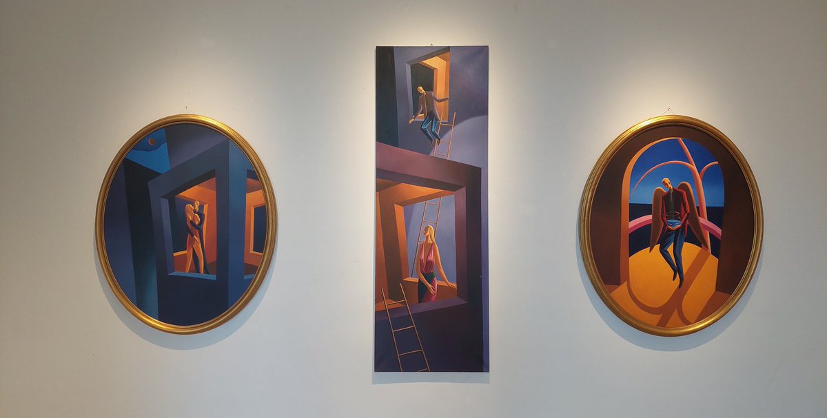 BobanKarovic's tweet image. Poslednjeg dana, poslednjeg sata izložbe uhvatio da vidim Damjana Đakova u #Kolarac, volim njegove radove, volim te boje...