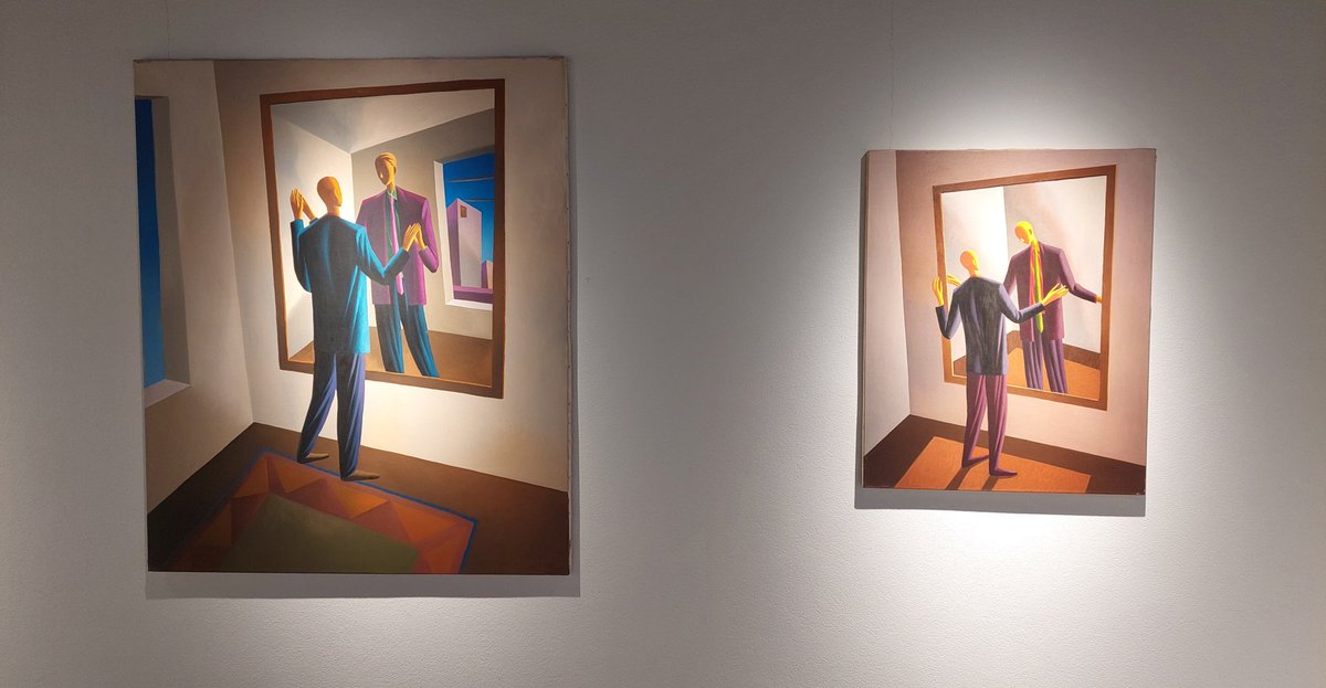 BobanKarovic's tweet image. Poslednjeg dana, poslednjeg sata izložbe uhvatio da vidim Damjana Đakova u #Kolarac, volim njegove radove, volim te boje...