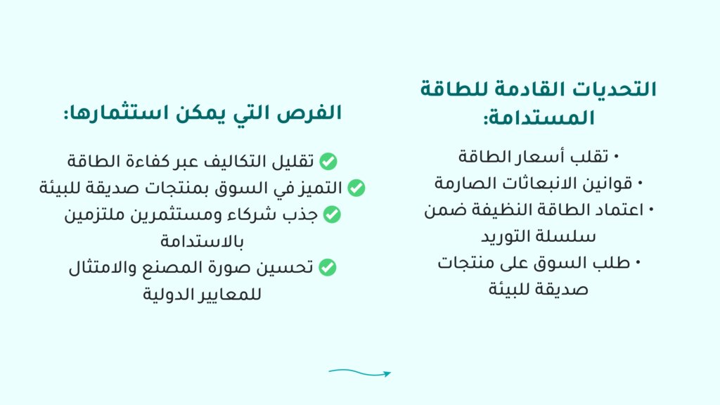 ForesightaCo's tweet photo. مع ارتفاع تكاليف الطاقة والتوجه العالمي نحو الاستدامة، معظم المصانع تواجه فرصًا كبيرة وخسائر محتملة دون أن تدرك.

📊 إحصائية: المصانع التي تعتمد على كفاءة الطاقة تقلل تكاليف التشغيل بنسبة تصل إلى 15–20% سنويًا.

💡 استعد اليوم لتحديات 2026: استراتيجيات الطاقة المستدامة ليست خيارًا، بل ضرورة لتحسين الربحية وتقليل المخاطر.

احجز جلسة استشارية لتقييم جاهزية مصنعك الآن:

#فورسايتا #استشارة_الخبراء 
#الطاقة_المستدامة #تحسين_تشغيلي #استدامة_صناعية