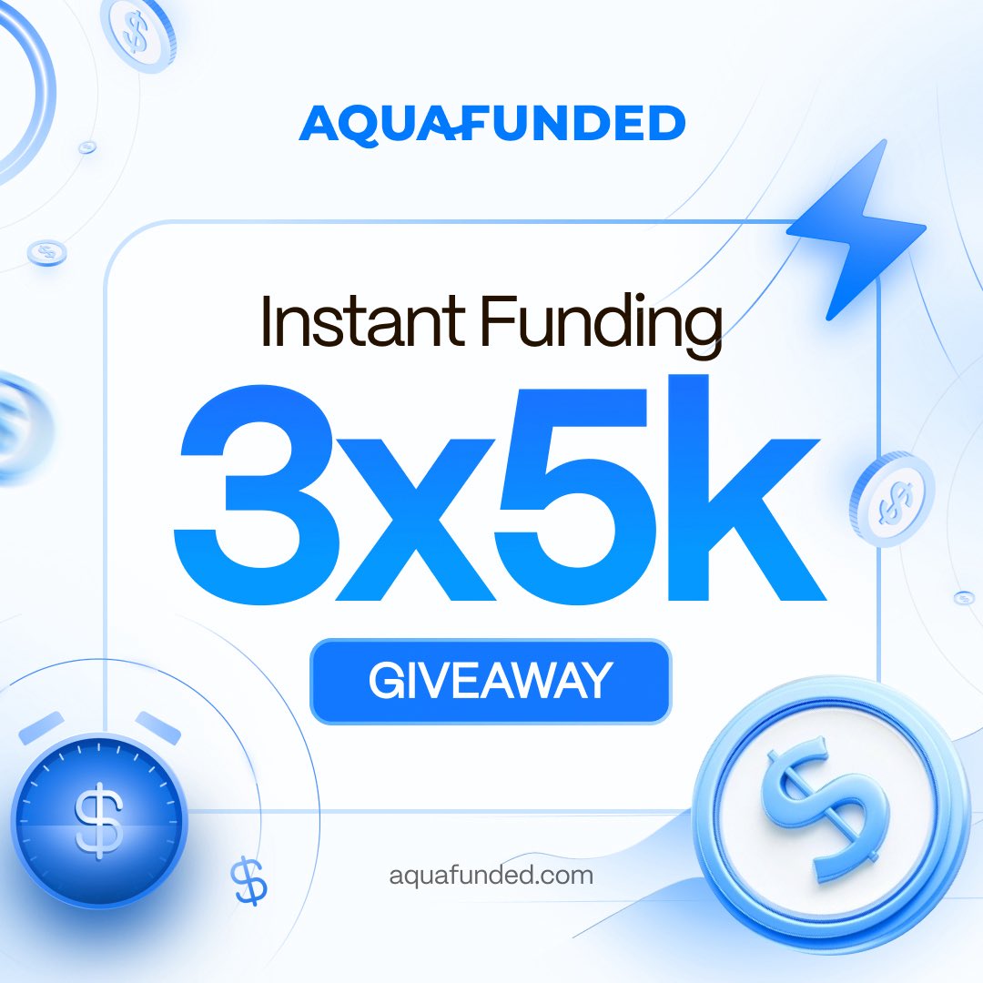 🎁 GIVEAWAY ALERT 🎁 
3 x 5K giveaway account

To qualify for the giveaway, complete ALL steps below:

- Follow <a href="/AquaFunded/">AquaFunded</a> <a href="/Aqua_Affiliates/">AquaAfilliates</a> <a href="/ProfitPath_X/">ProfitPath _Ishaan</a> on X

- Join Aquafunded Affiliate programme 👉🏽: aquafunded.com/?afmc=ProfitPa…

- Join Discord Server : discord.gg/XysWAqK9KX

-