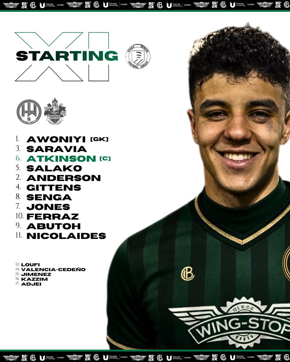 HackneyWickFC's tweet photo. 𝑻 𝑬 𝑨 𝑴   𝑵 𝑬 𝑾 𝑺📝
[ @EssexSenior ]

A few changes from last week’s dissapointing result, as Nicolaids, Senga, Anderson and Saravia all come in to start. Loufi, Jimenez and Adjei all drop to the bench.
#HWKBORO https://t.co/3idd53tGpm