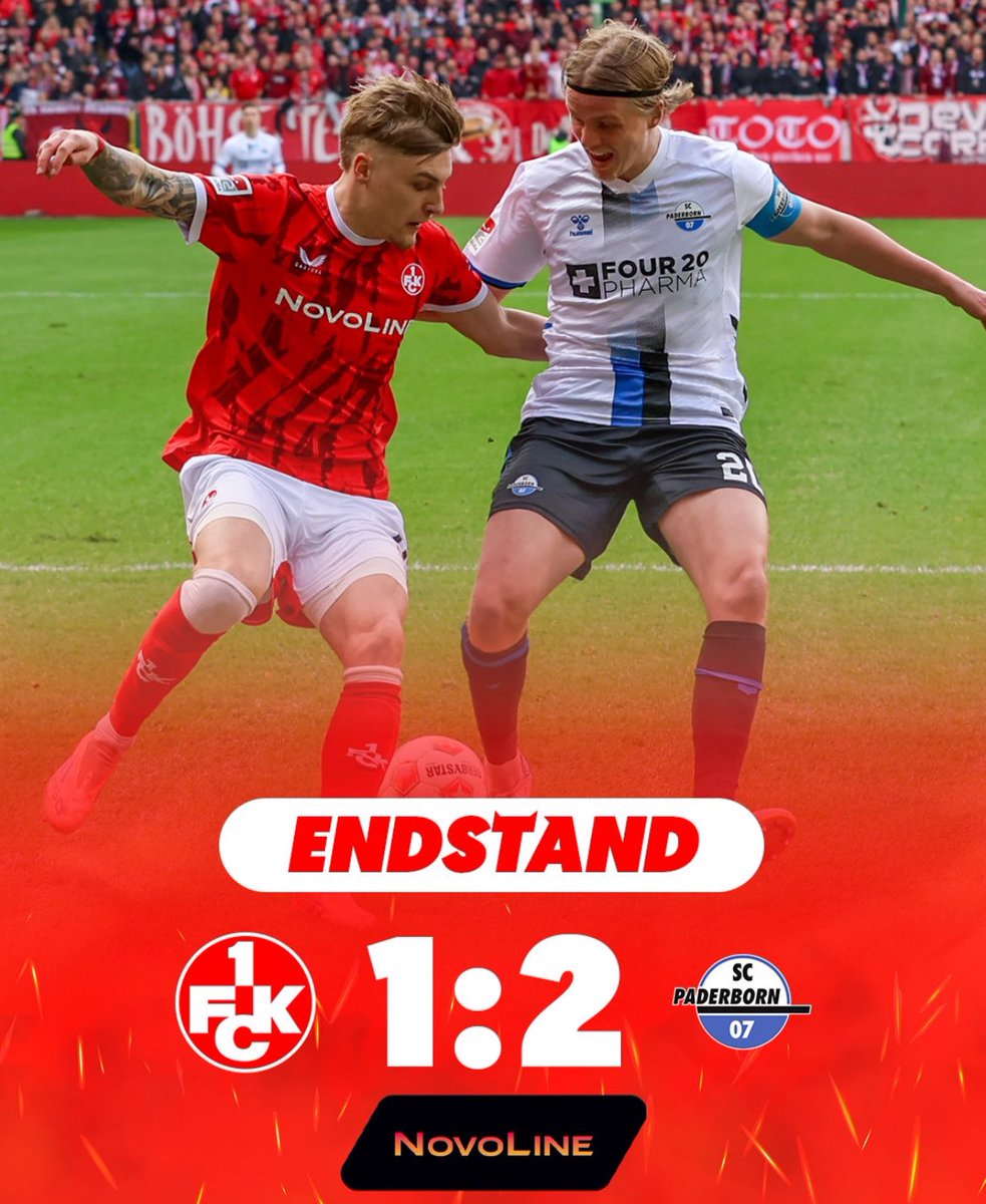 Rote_Teufel_X's tweet photo. Schlusspfiff am #Betze. Der SC Paderborn trifft im ersten und im zweiten Durchgang jeweils in der Nachspielzeit - die Roten Teufel bäumen sich anschließend mit dem Anschlusstreffer von Kenny Prince Redondo nochmal auf, es bleibt aber beim 1:2. #FCKSCP https://t.co/Ixtj1rTWnO