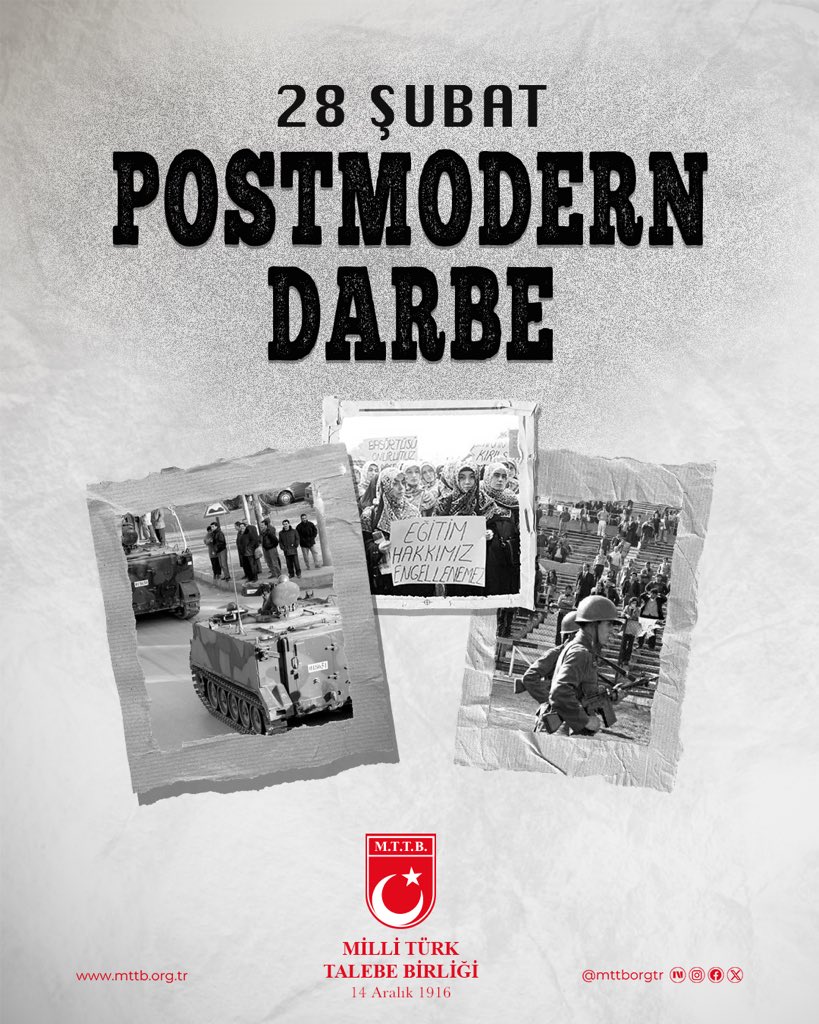 Ülkemizin tarihine kara bir leke olarak geçen 28 Şubat darbesini lanetliyoruz.

Unutmayacağız, unutturmayacağız!