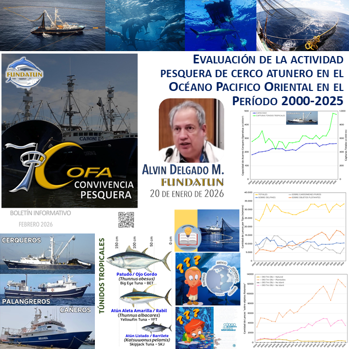 fundatun's tweet photo. #02Mar #COFA_convivencia_pesquera (#Febrero2026): Análisis del Biólogo @AlvinDelgado14 sobre la #actividad #pesquera atunera en el #OPO, área de la @iattc_ciat, en más de dos décadas; incorporando aspectos y modalidades de la pesca para #atunes #tropicales
https://t.co/djtBNkMM3s https://t.co/Sipw0w5ZFI